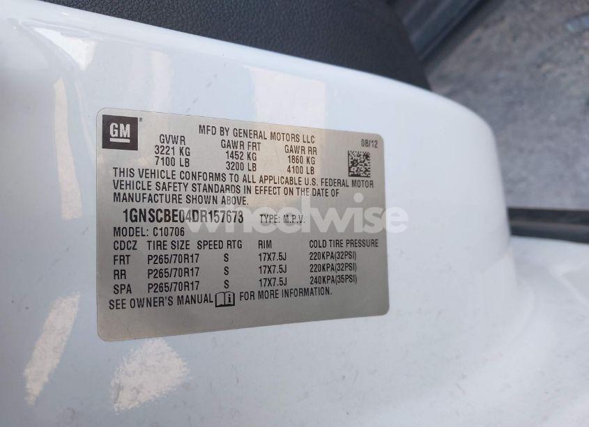 Photo 9 of 2013 Chevrolet Tahoe LT (VIN 1GNSCBE04DR157673)