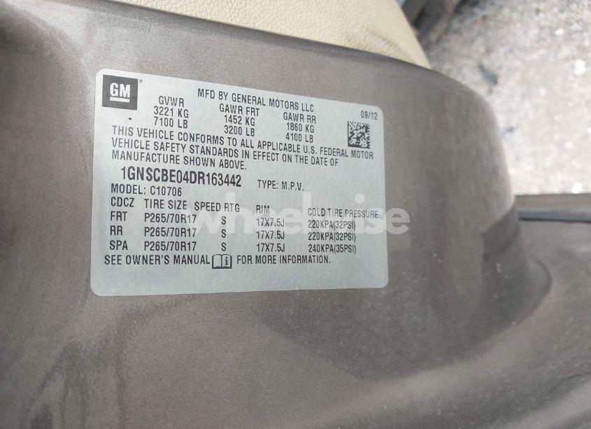 Photo 9 of 2013 Chevrolet Tahoe LT (VIN 1GNSCBE04DR163442)