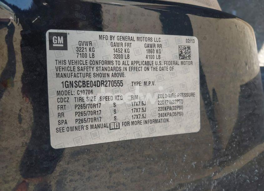 Photo 9 of 2013 Chevrolet Tahoe LT (VIN 1GNSCBE04DR270555)