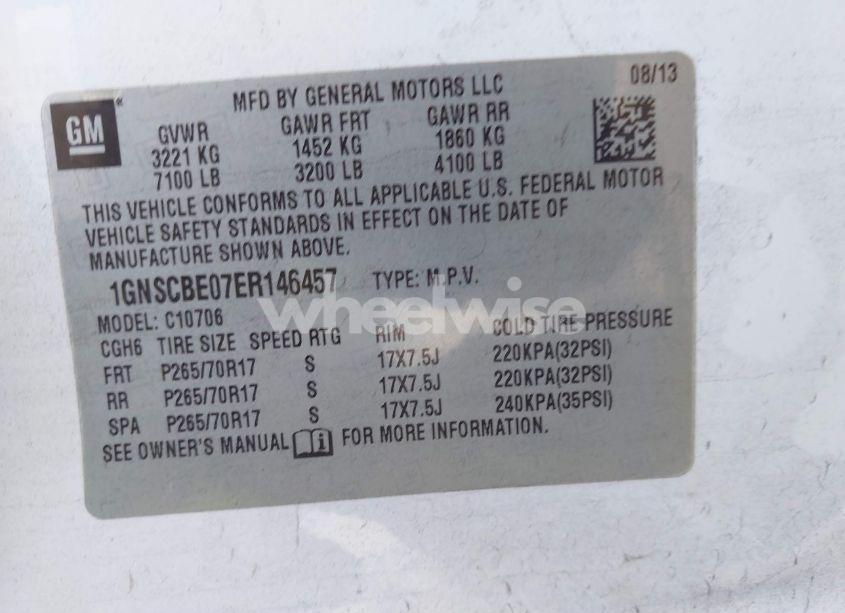 Photo 9 of 2014 Chevrolet Tahoe LT (VIN 1GNSCBE07ER146457)