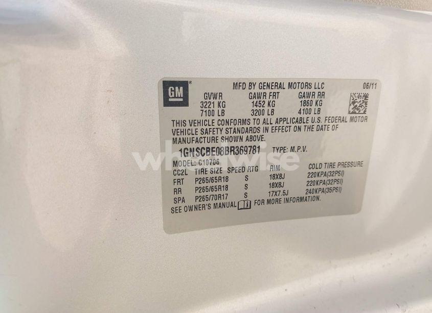 Photo 9 of 2011 Chevrolet Tahoe LT (VIN 1GNSCBE08BR369781)