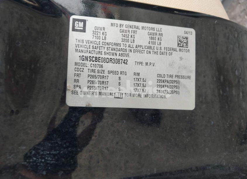 Photo 9 of 2013 Chevrolet Tahoe LT (VIN 1GNSCBE08DR308742)