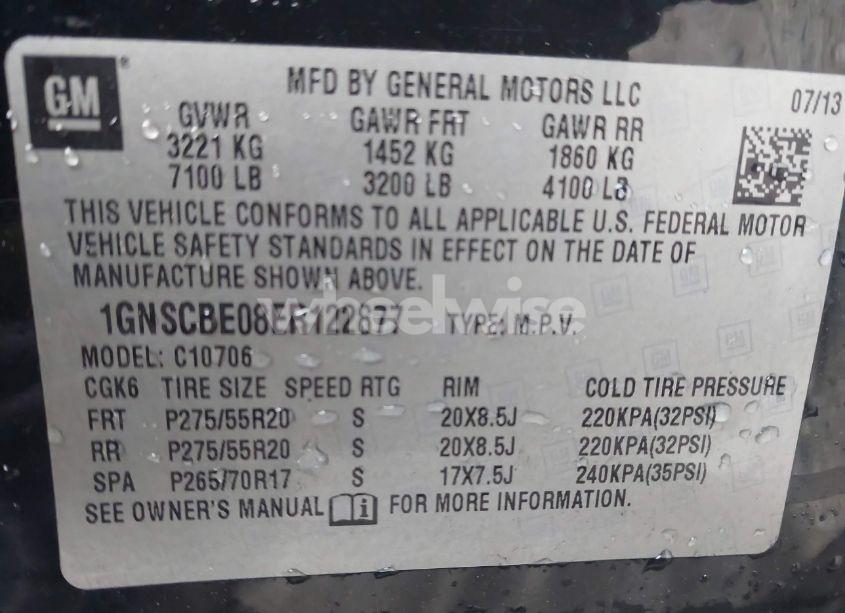 Photo 9 of 2014 Chevrolet Tahoe LT (VIN 1GNSCBE08ER122877)