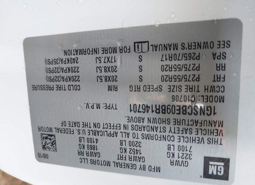 Photo 9 of 2011 Chevrolet Tahoe LT (VIN 1GNSCBE09BR146701)