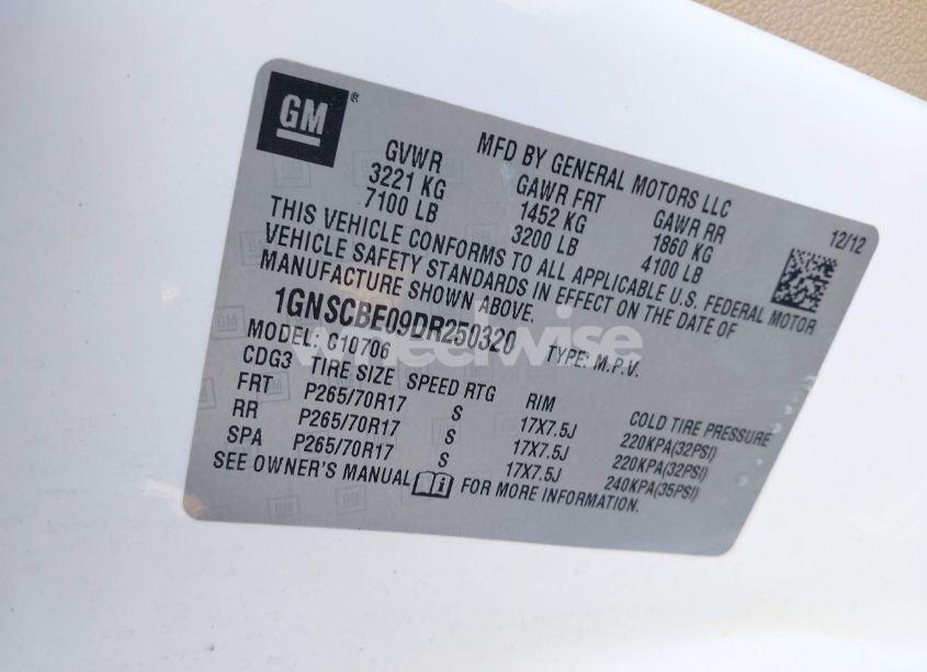 Photo 9 of 2013 Chevrolet Tahoe LT (VIN 1GNSCBE09DR250320)