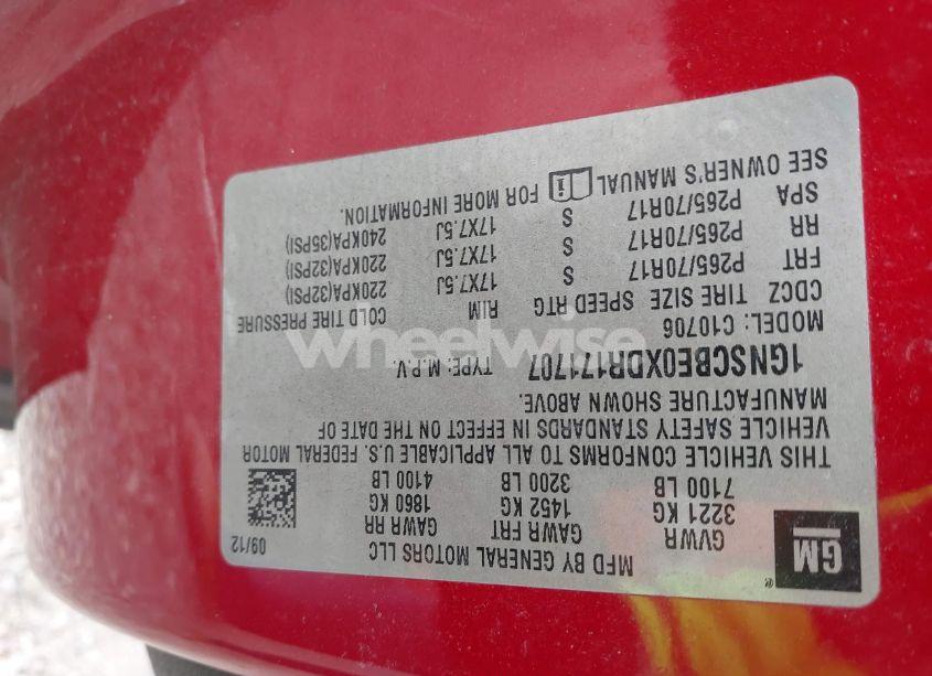 Photo 9 of 2013 Chevrolet Tahoe LT (VIN 1GNSCBE0XDR171707)