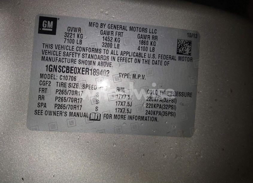 Photo 9 of 2014 Chevrolet Tahoe LT (VIN 1GNSCBE0XER189402)