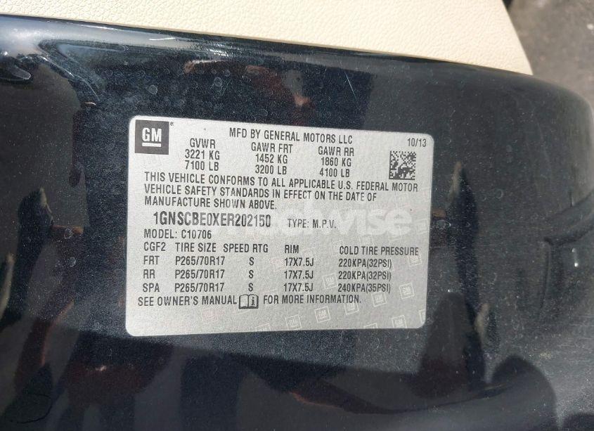 Photo 9 of 2014 Chevrolet Tahoe LT (VIN 1GNSCBE0XER202150)