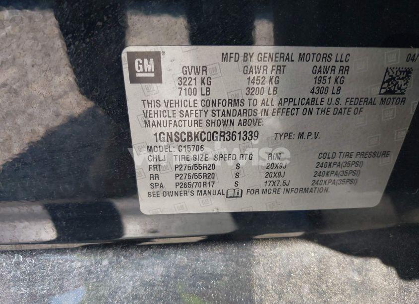 Photo 9 of 2016 Chevrolet Tahoe LT (VIN 1GNSCBKC0GR361339)