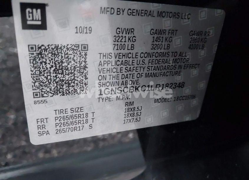 Photo 9 of 2020 Chevrolet Tahoe 2WD LT (VIN 1GNSCBKC1LR182348)