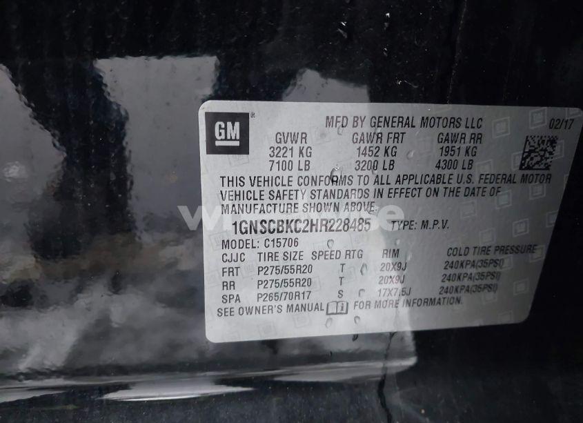 Photo 9 of 2017 Chevrolet Tahoe LT (VIN 1GNSCBKC2HR228485)