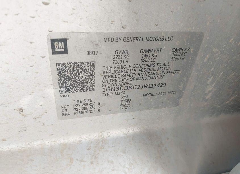 Photo 9 of 2018 Chevrolet Tahoe LT (VIN 1GNSCBKC2JR111429)