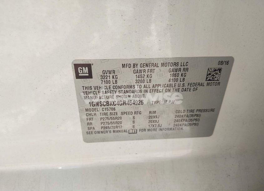 Photo 9 of 2016 Chevrolet Tahoe LT (VIN 1GNSCBKC4GR464926)