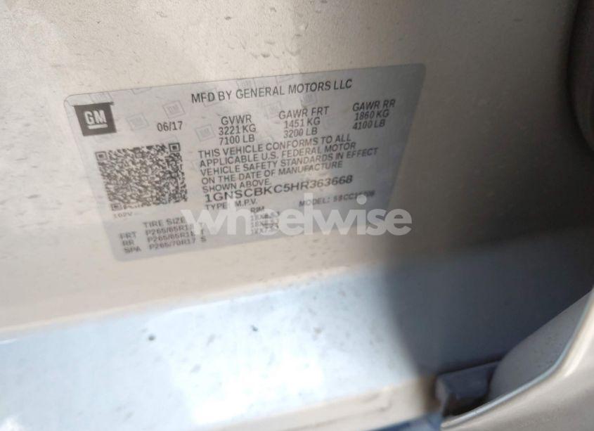 Photo 9 of 2017 Chevrolet Tahoe LT (VIN 1GNSCBKC5HR363668)