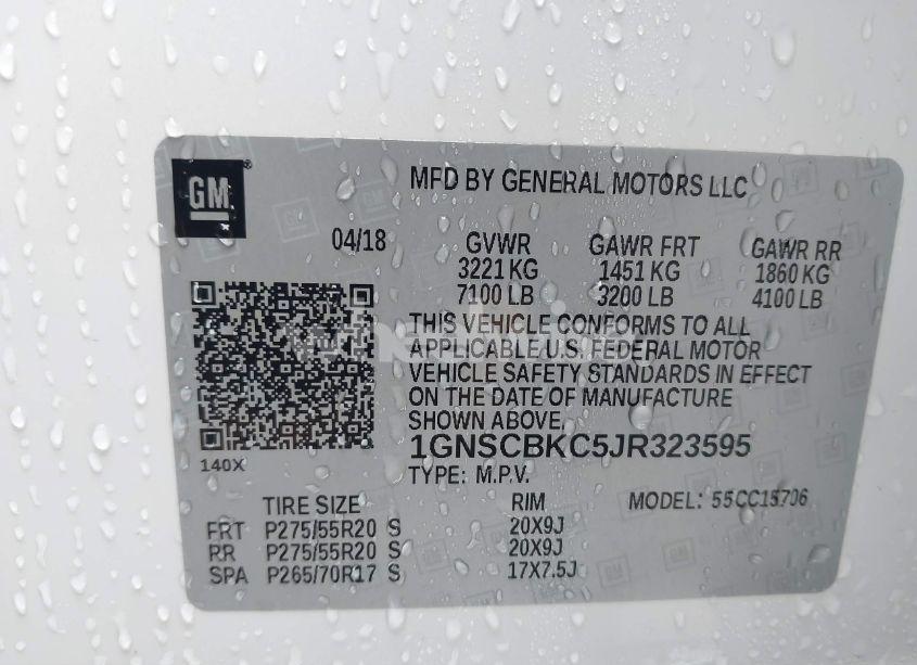 Photo 9 of 2018 Chevrolet Tahoe LT (VIN 1GNSCBKC5JR323595)