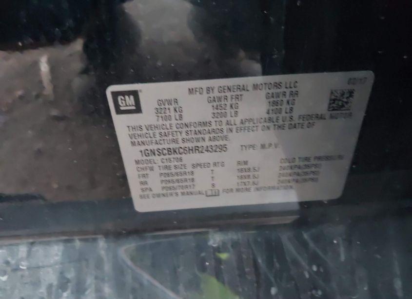 Photo 9 of 2017 Chevrolet Tahoe LT (VIN 1GNSCBKC6HR243295)