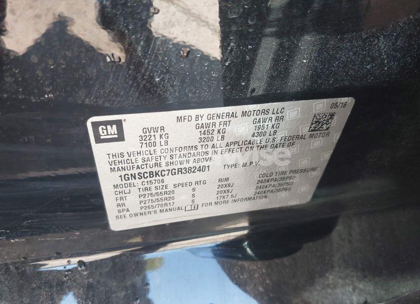 Photo 9 of 2016 Chevrolet Tahoe LT (VIN 1GNSCBKC7GR382401)