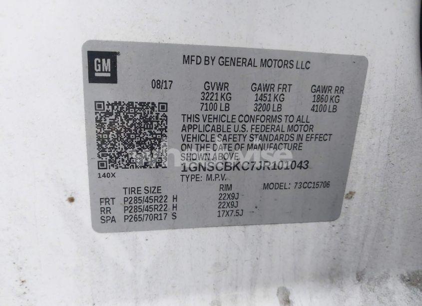 Photo 9 of 2018 Chevrolet Tahoe LT (VIN 1GNSCBKC7JR101043)