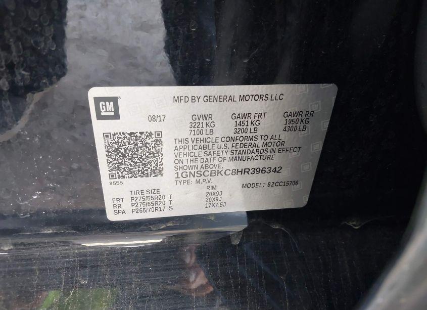 Photo 9 of 2017 Chevrolet Tahoe LT (VIN 1GNSCBKC8HR396342)