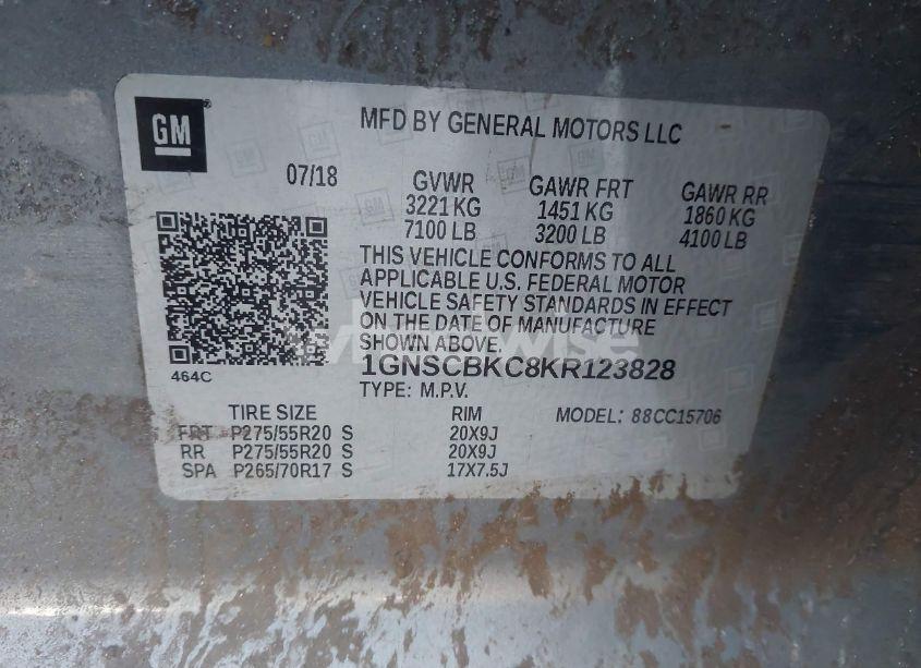 Photo 9 of 2019 Chevrolet Tahoe LT (VIN 1GNSCBKC8KR123828)