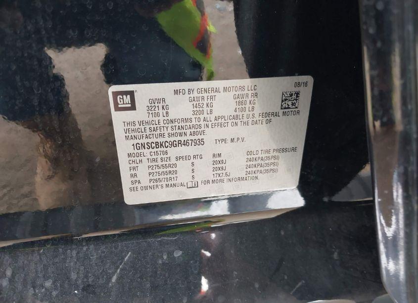 Photo 9 of 2016 Chevrolet Tahoe LT (VIN 1GNSCBKC9GR467935)