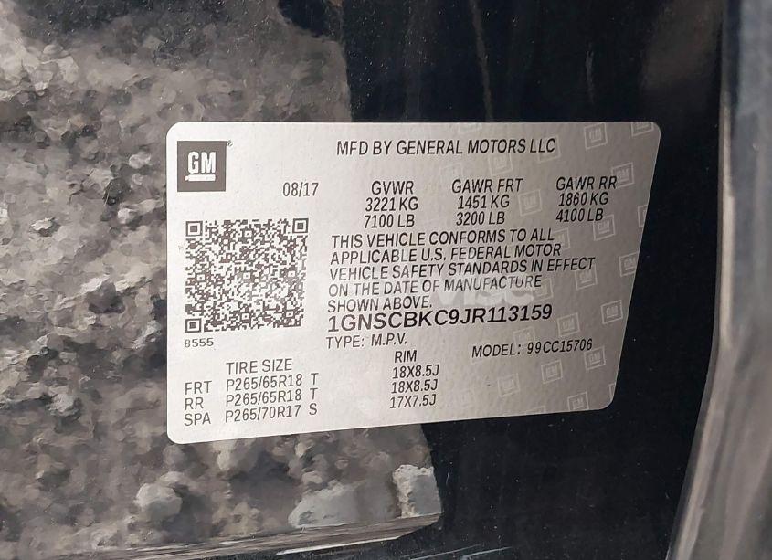 Photo 9 of 2018 Chevrolet Tahoe LT (VIN 1GNSCBKC9JR113159)