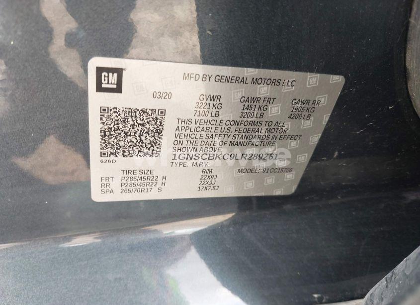 Photo 9 of 2020 Chevrolet Tahoe 2WD LT (VIN 1GNSCBKC9LR289261)