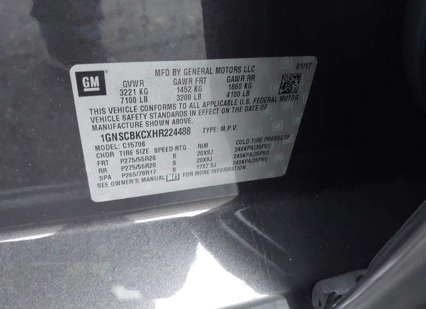 Photo 9 of 2017 Chevrolet Tahoe LT (VIN 1GNSCBKCXHR224488)