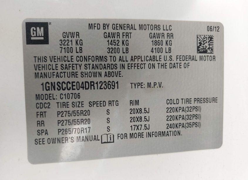 Photo 9 of 2013 Chevrolet Tahoe LTZ (VIN 1GNSCCE04DR123691)