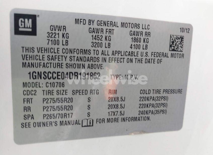 Photo 9 of 2013 Chevrolet Tahoe LTZ (VIN 1GNSCCE04DR191862)