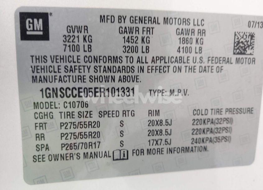 Photo 9 of 2014 Chevrolet Tahoe LTZ (VIN 1GNSCCE05ER101331)