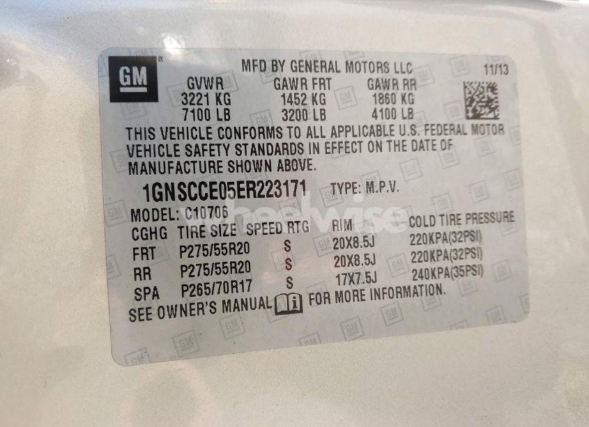 Photo 9 of 2014 Chevrolet Tahoe LTZ (VIN 1GNSCCE05ER223171)