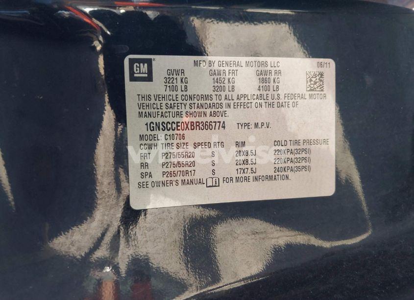 Photo 9 of 2011 Chevrolet Tahoe LTZ (VIN 1GNSCCE0XBR366774)