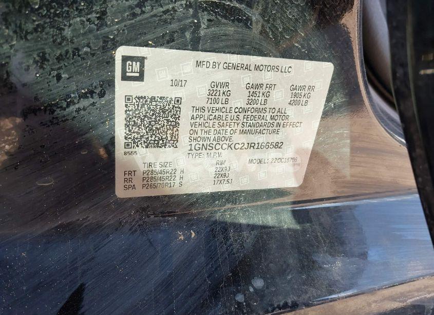 Photo 9 of 2018 Chevrolet Tahoe PREMIER (VIN 1GNSCCKC2JR166582)