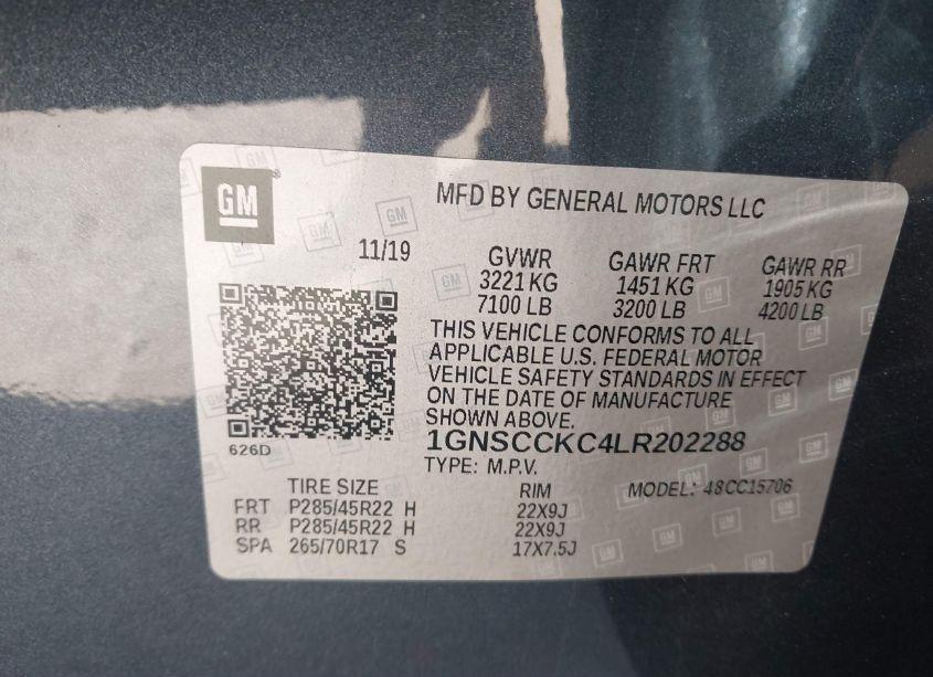 Photo 9 of 2020 Chevrolet Tahoe 2WD PREMIER (VIN 1GNSCCKC4LR202288)