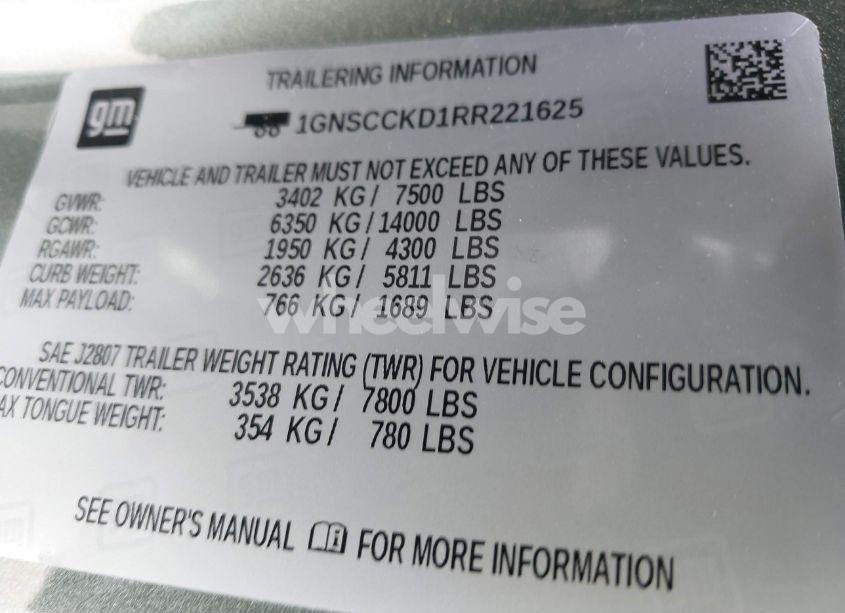 Photo 9 of 2024 Chevrolet Suburban 2WD LT (VIN 1GNSCCKD1RR221625)