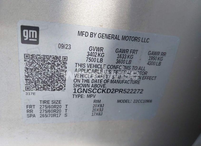 Photo 9 of 2023 Chevrolet Suburban 2WD LT (VIN 1GNSCCKD2PR522272)