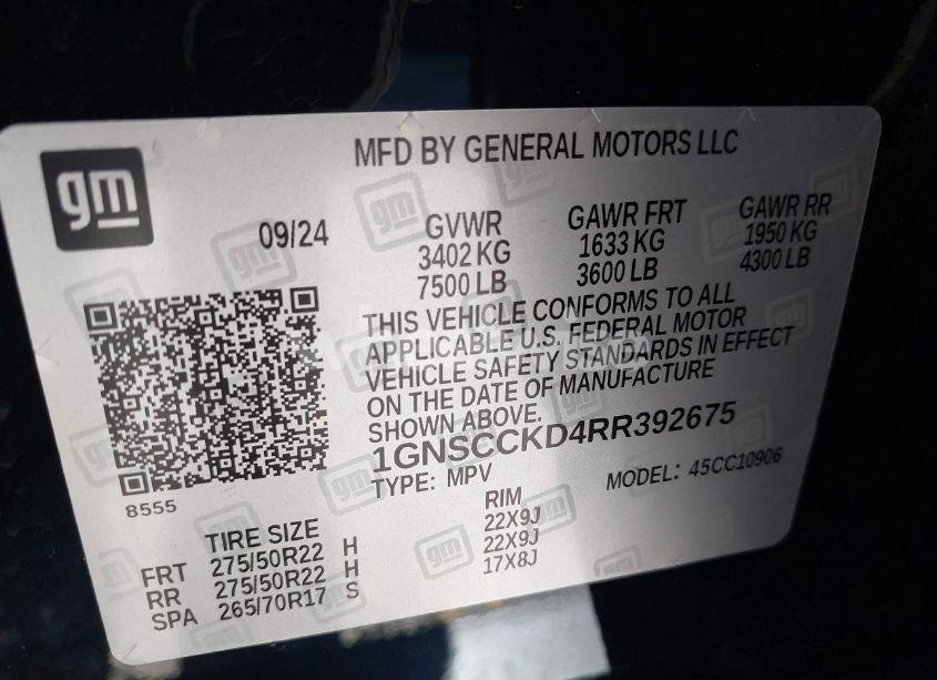 Photo 9 of 2024 Chevrolet Suburban 2WD LT (VIN 1GNSCCKD4RR392675)