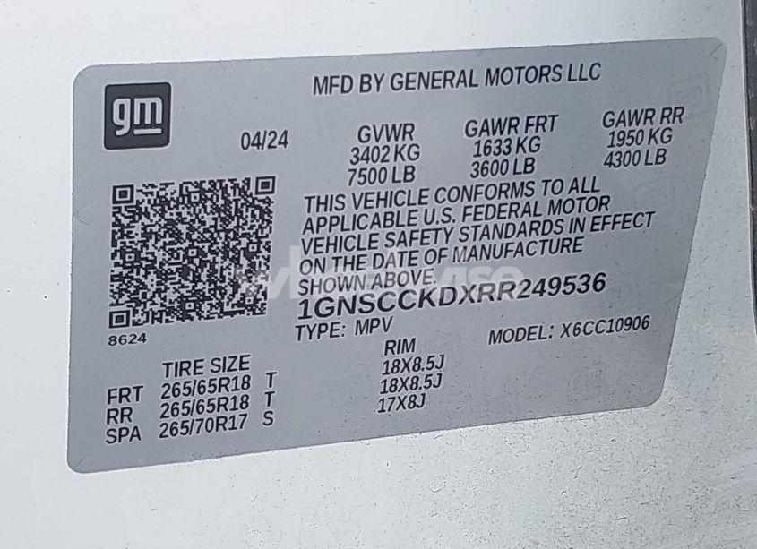 Photo 9 of 2024 Chevrolet Suburban 2WD LT (VIN 1GNSCCKDXRR249536)