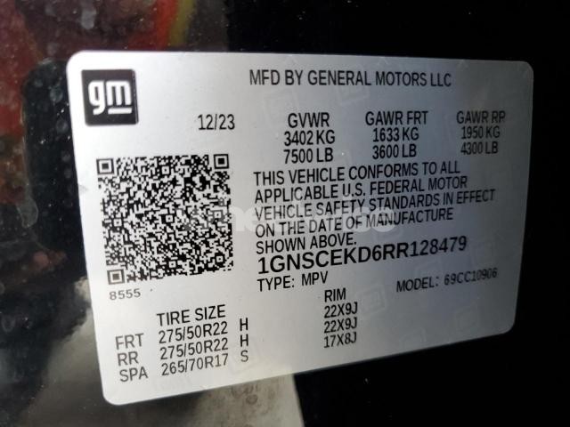 Photo 3 of 2024 CHEVROLET SUBURBAN C1500 RST N/A (VIN 1GNSCEKD6RR128479)