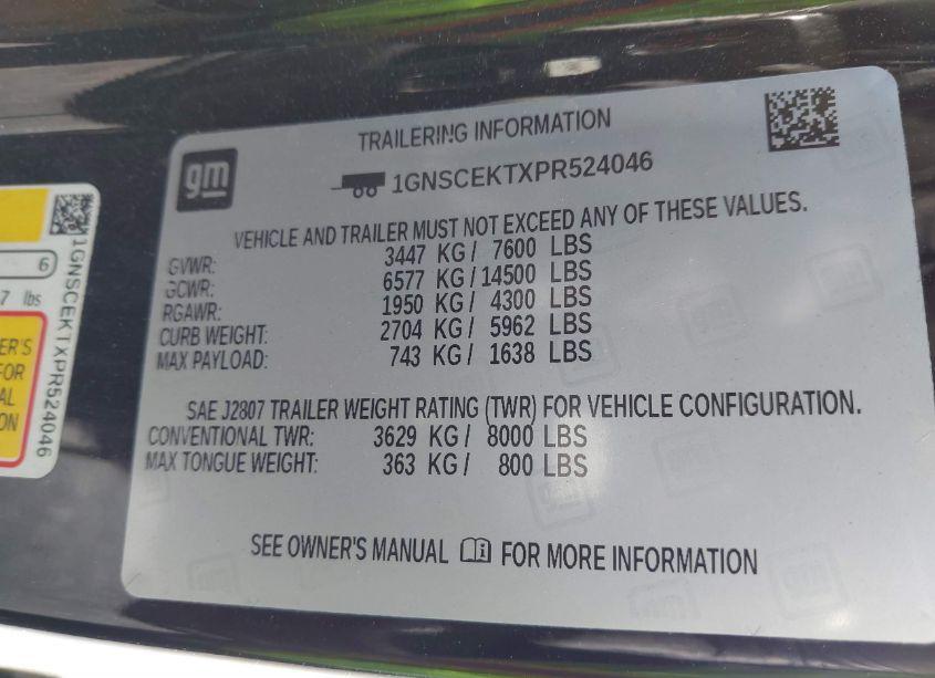 Photo 9 of 2023 Chevrolet Suburban 2WD RST (VIN 1GNSCEKTXPR524046)