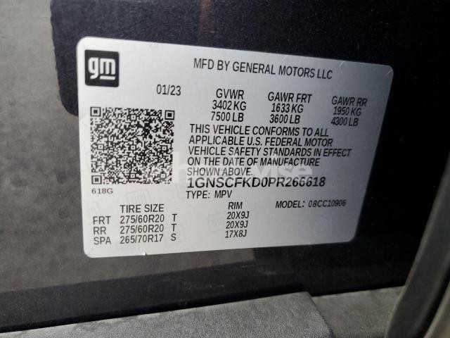 Photo 14 of 2023 CHEVROLET SUBURBAN C1500 PREMIER (VIN 1GNSCFKD0PR266618)