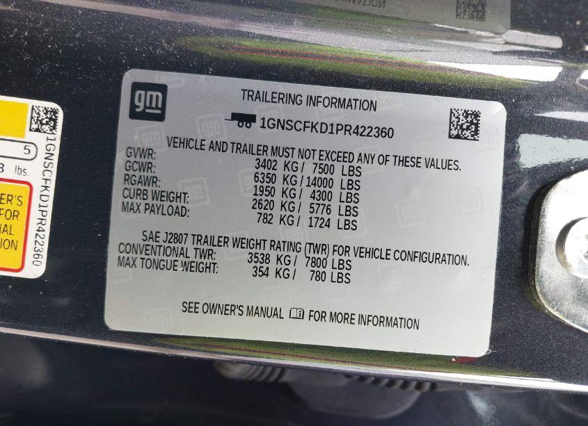 Photo 9 of 2023 Chevrolet Suburban 2WD PREMIER (VIN 1GNSCFKD1PR422360)