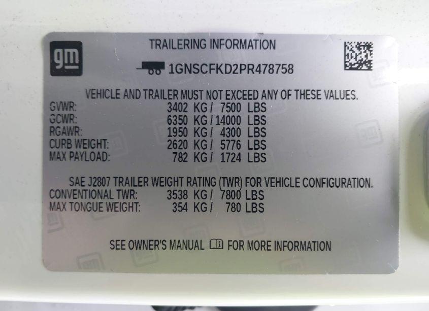 Photo 9 of 2023 Chevrolet Suburban 2WD PREMIER (VIN 1GNSCFKD2PR478758)