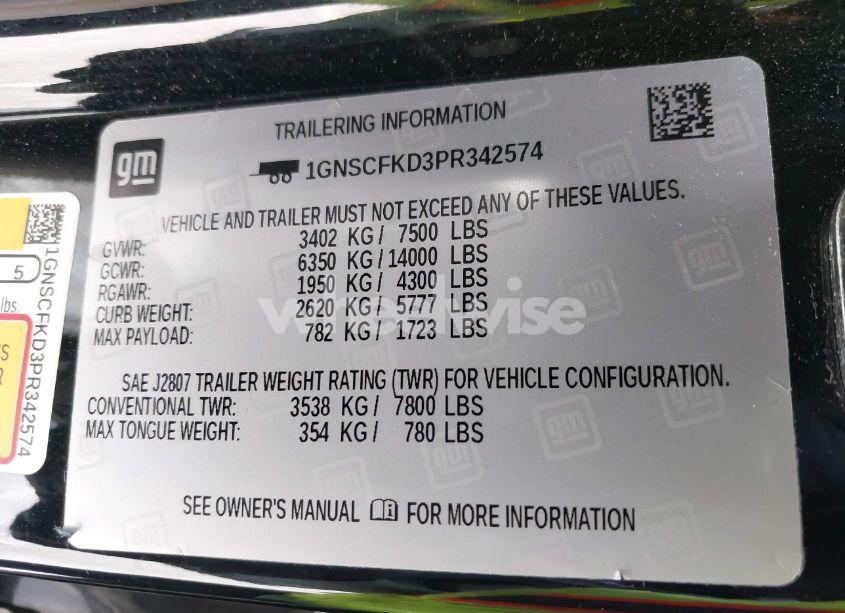 Photo 9 of 2023 Chevrolet Suburban 2WD PREMIER (VIN 1GNSCFKD3PR342574)