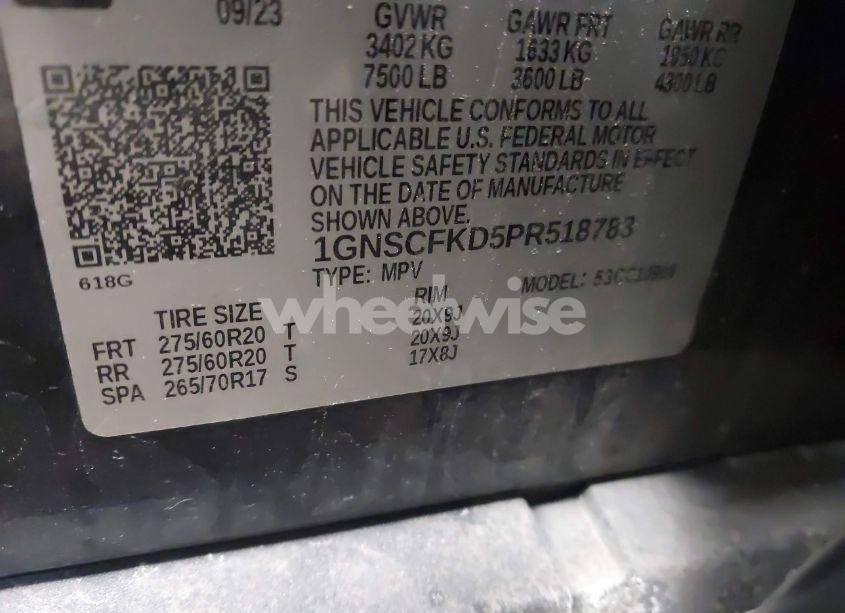 Photo 9 of 2023 Chevrolet Suburban 2WD PREMIER (VIN 1GNSCFKD5PR518783)