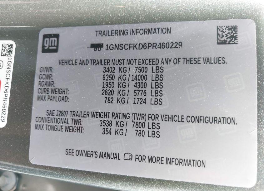 Photo 9 of 2023 Chevrolet Suburban 2WD PREMIER (VIN 1GNSCFKD6PR460229)