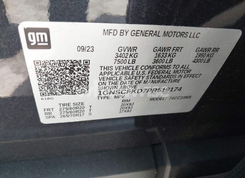 Photo 9 of 2023 Chevrolet Suburban 2WD PREMIER (VIN 1GNSCFKD7PR519174)