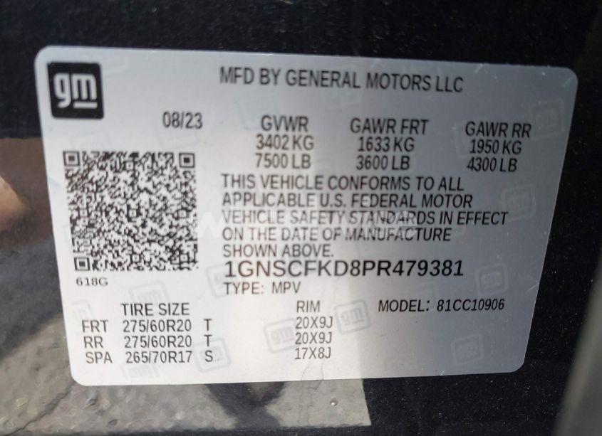 Photo 9 of 2023 Chevrolet Suburban 2WD PREMIER (VIN 1GNSCFKD8PR479381)