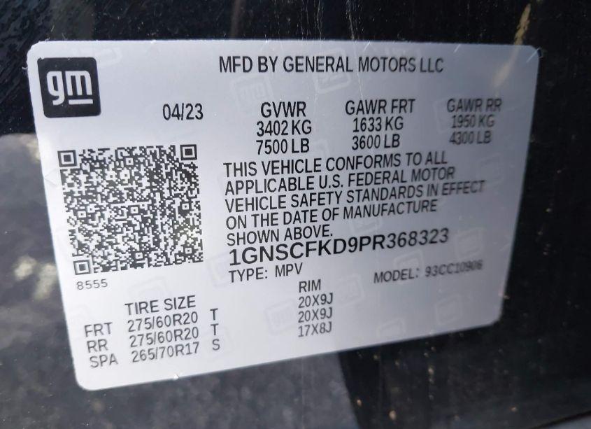 Photo 9 of 2023 Chevrolet Suburban 2WD PREMIER (VIN 1GNSCFKD9PR368323)